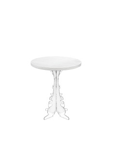 iPLEX Design - Maricla Tavolino Small Habitat Bianco Supremo in plexiglass e legno - Trasparente/ legno bianco - 36x42x36 cm