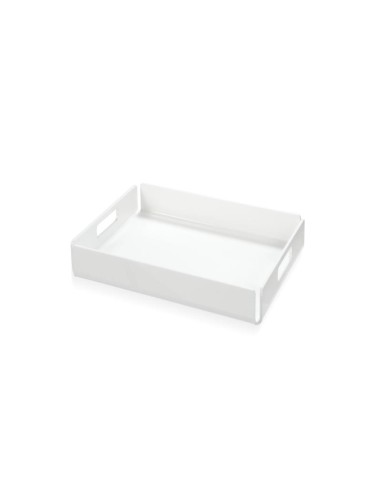 iPLEX - Bon Ton Vassoio da tavola portavivande in plexiglass PMMA bianco. Made in Italy - 33x4x23 cm